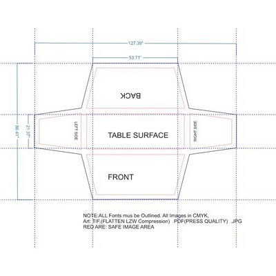 Stretched table cover 4 sides USA made