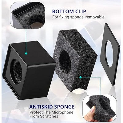 Microphone Flag Portable Square Cube Shaped Mic ABS with Foam
