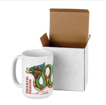 15 oz. White Sublimatable Ceramic Mug with White Box