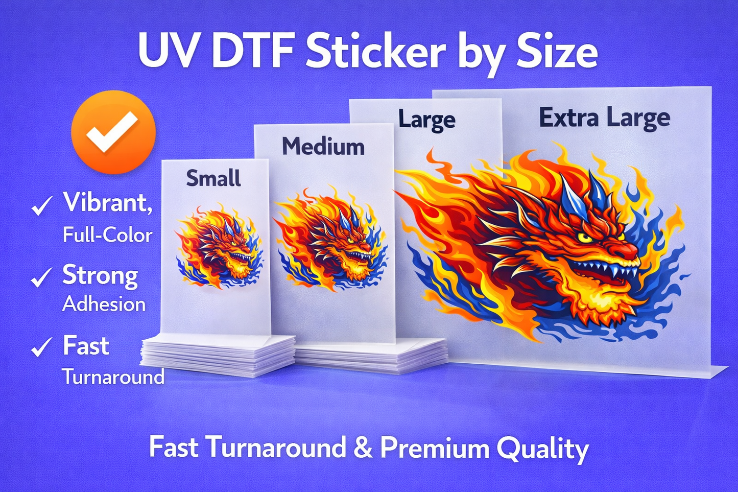 UV DTF Sticker by Size