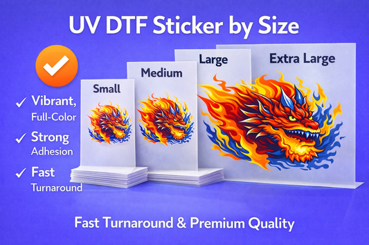 UV DTF Sticker by Size
